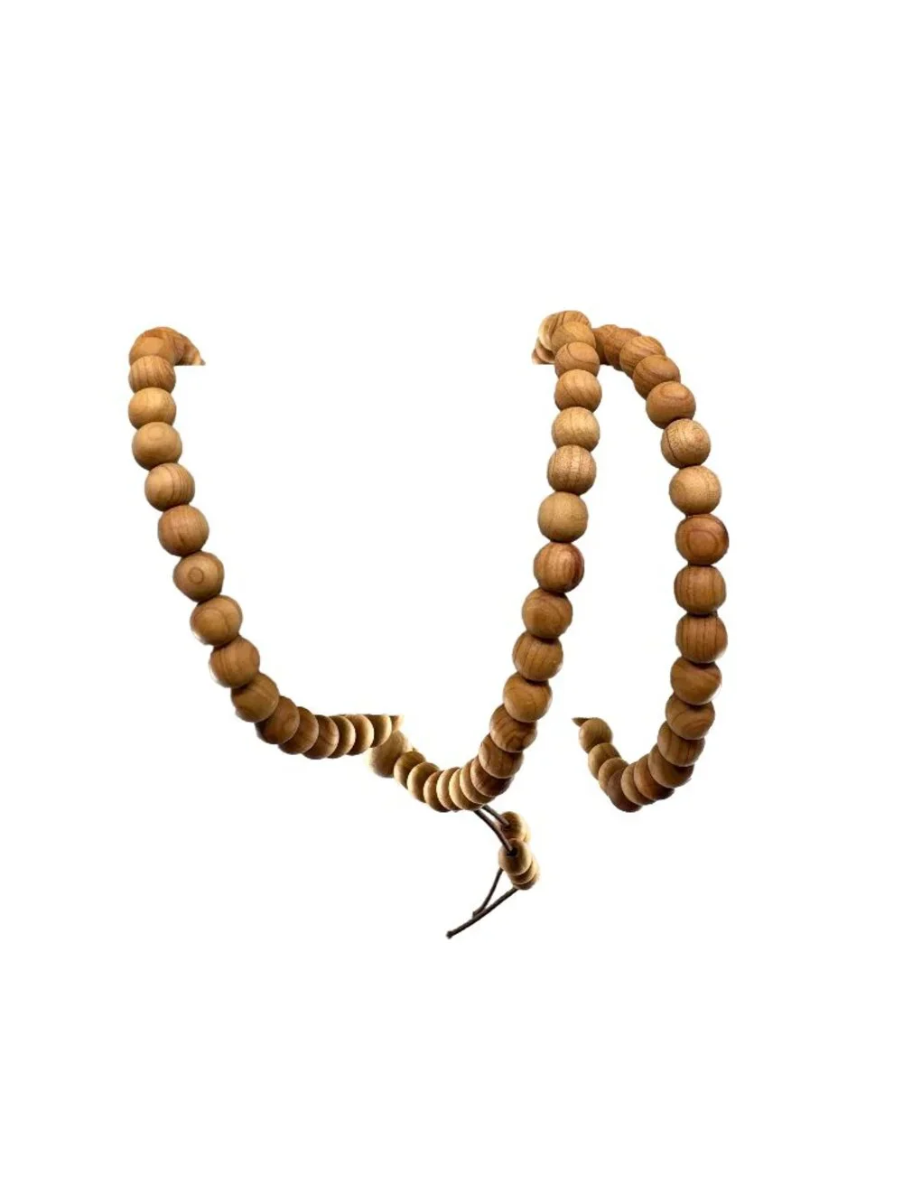 Natural Cypress Wood 108 Mala Beads 6mm Prayer Necklace Bracelet 10.5g